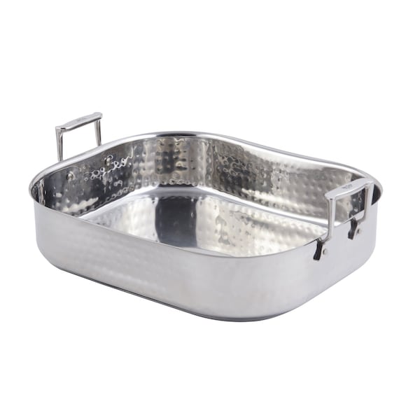 Bon Chef Cucina Rotisserie Pan Hammered Finish 16 3/8" X 14 1/16" X 4" / 10 Qt 60010CLDHF - main
